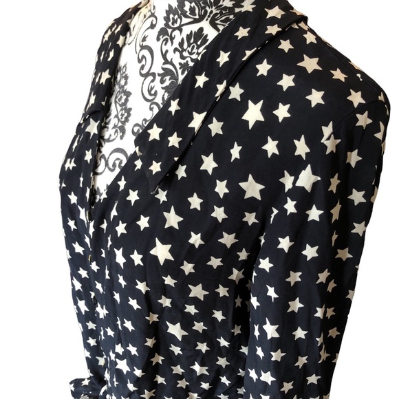 ZARA Star-Print button-down tie front Blouse - Picture 4 of 9